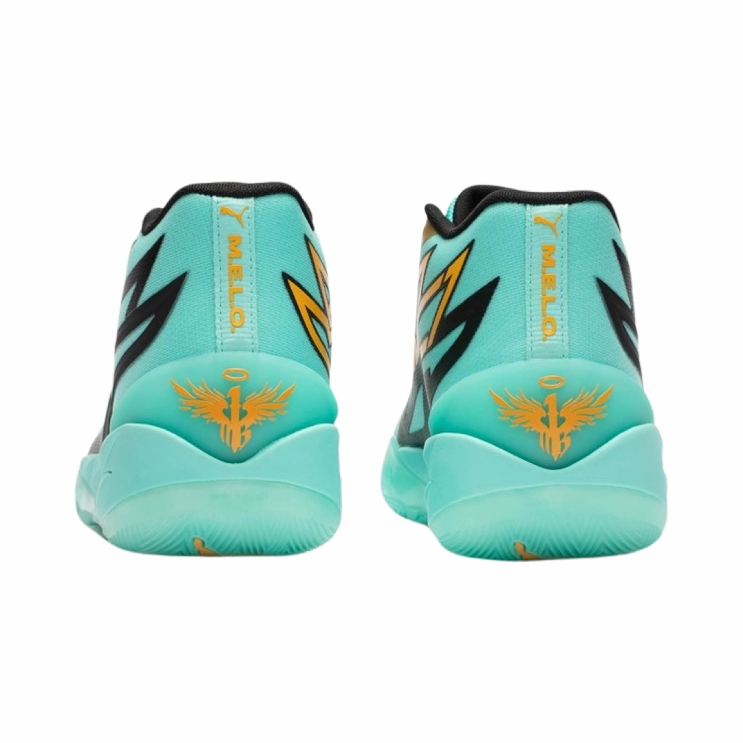 Puma LaMelo Ball MB.02 Honeycomb Turquoise Black Gold Puma Rsx3 Shoes