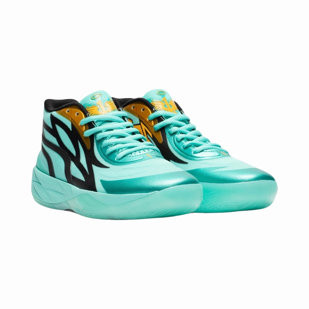 Puma LaMelo Ball MB.02 Honeycomb Turquoise Black Gold Puma Shoes Italy