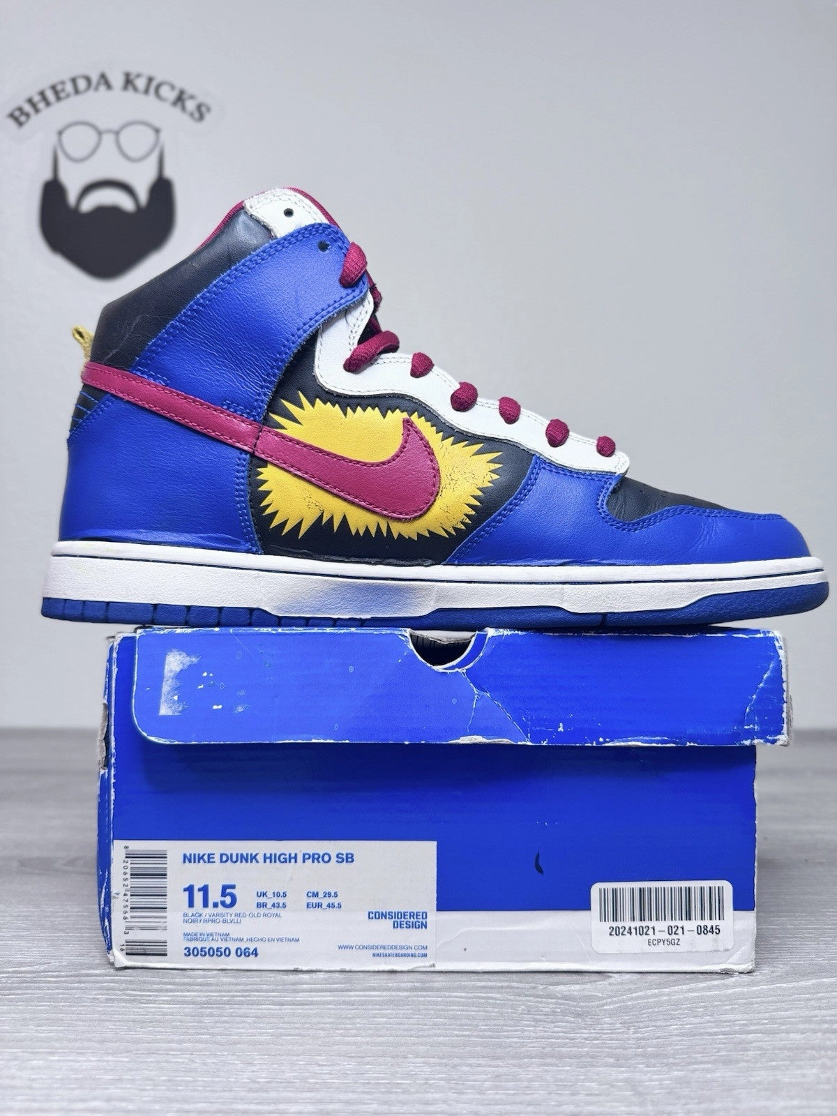 Weight Lifting Shoes Asics Size 11.5 - Nike Dunk Pro SB High Comic 305050-064 Authentic Preowned Og