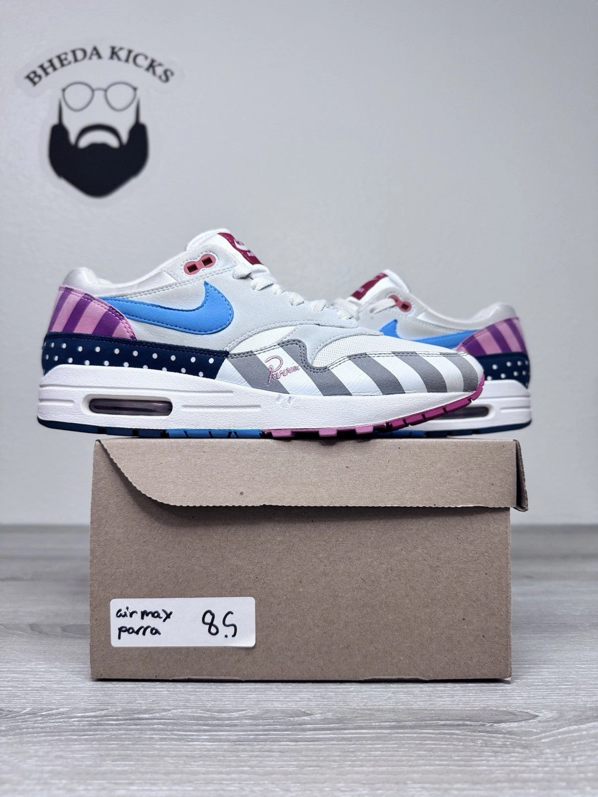 Asics Game Ff Tennis Shoe Review Size 8.5 - Parra x  Nike Air Max 1 AT3057-100 Preowned Authentic Mens Shoe