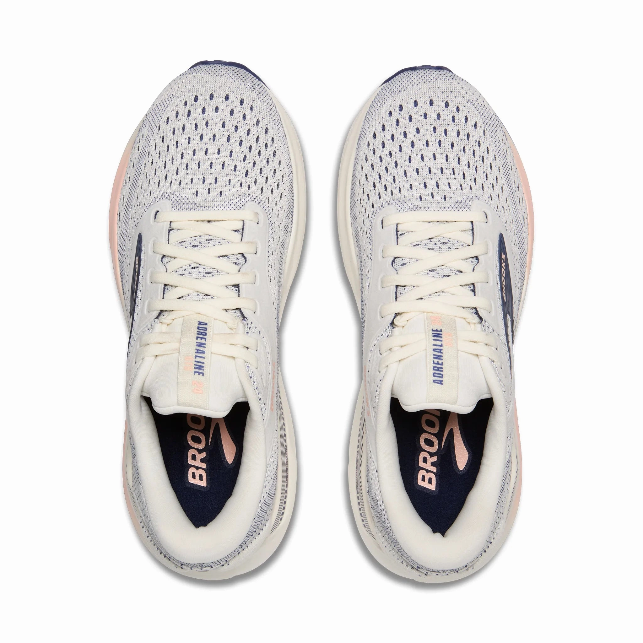 Running Shoes With Ankle Protection Women's Brooks Running Adrenaline GTS 24 Road Running Shoe in Grey/Blue Ribbon/Peach