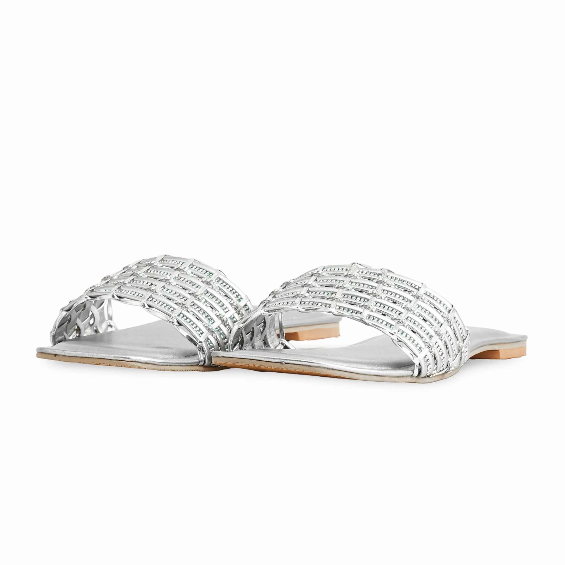 Slip Platform Tazz Silver Fancy Slipper FN7825