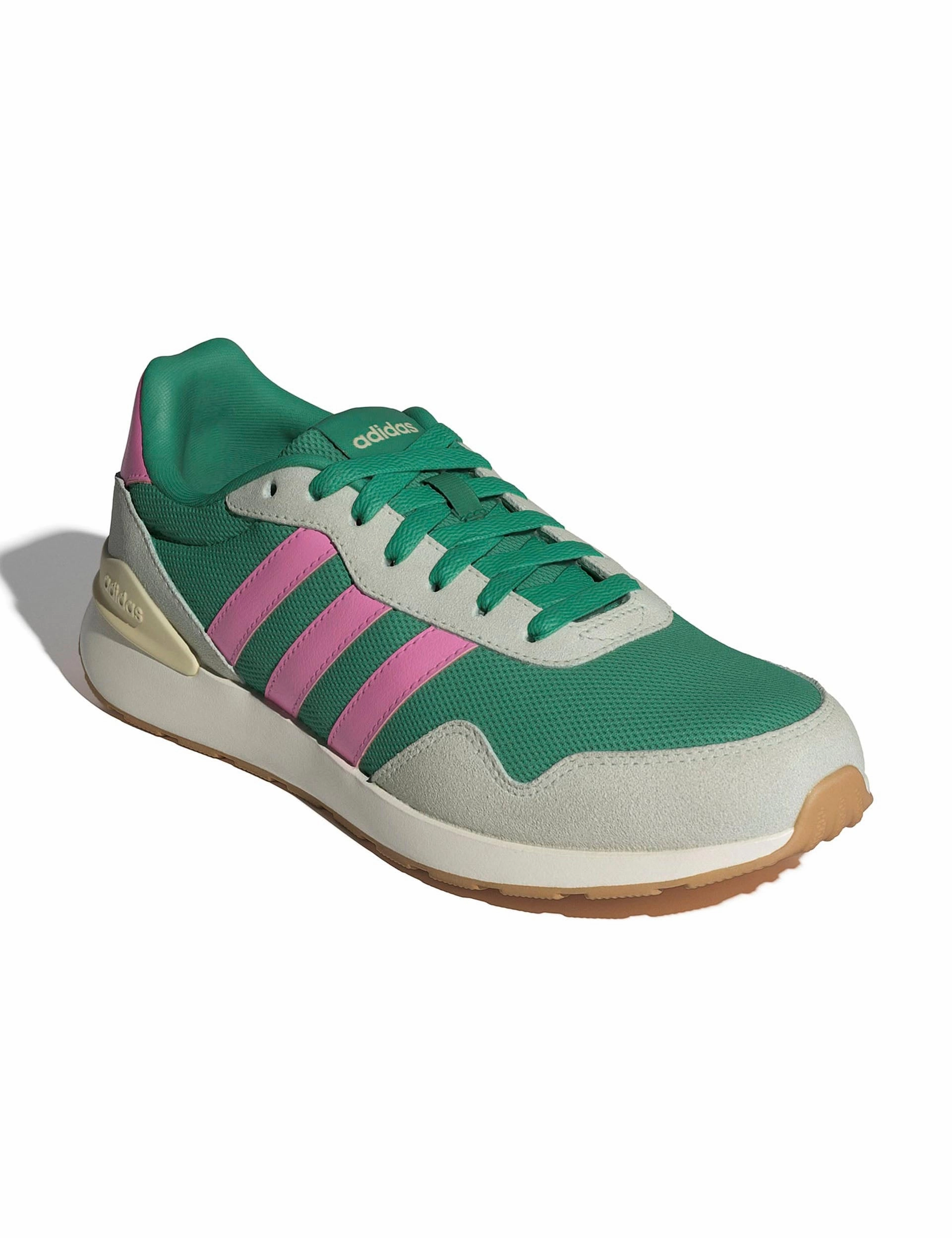 Adidas Gazelle Shoes Run 60S 4.0 Shoes - Semi Court Green/Bliss Pink/Warm Vanilla