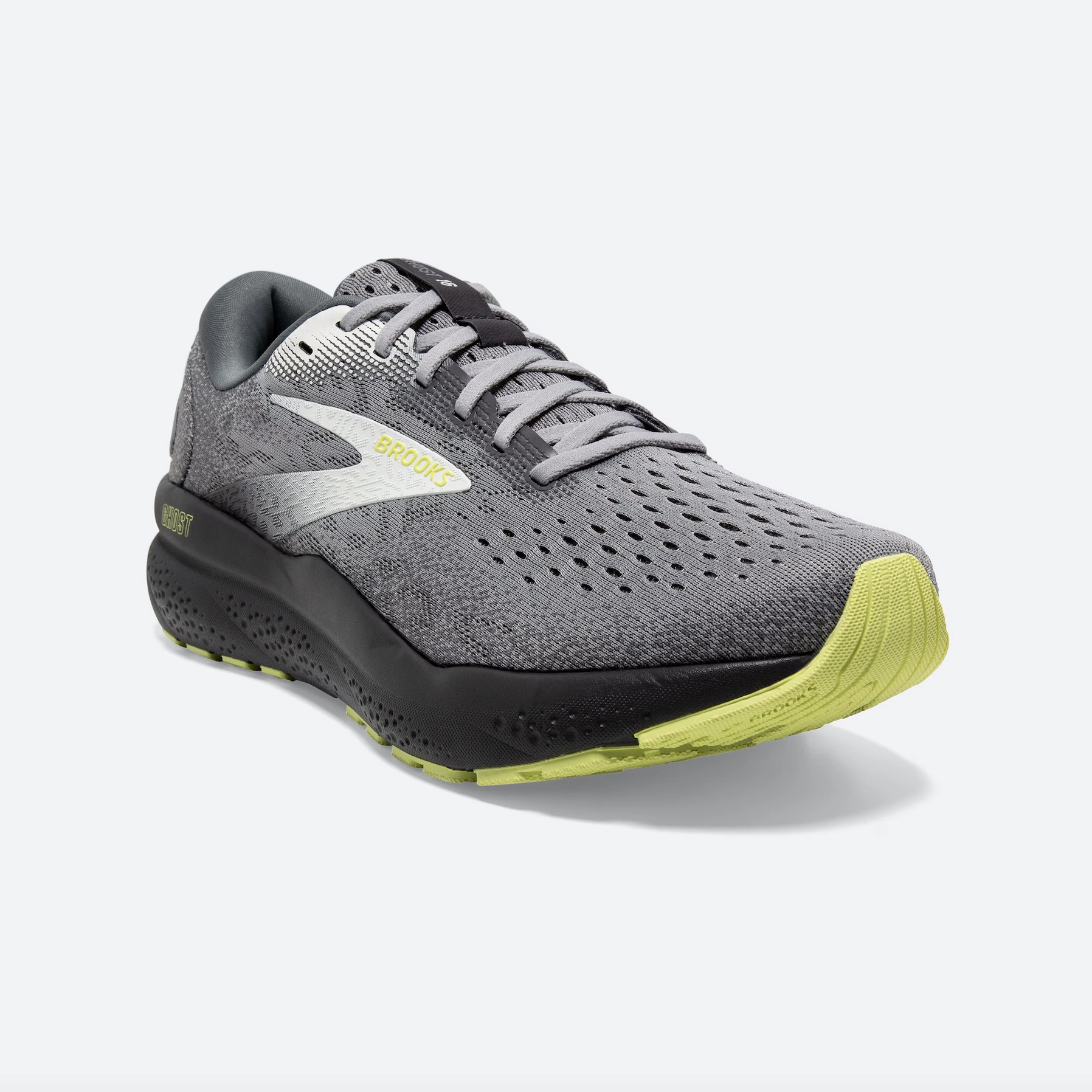 Brooks Mens Ghost 16 Wide - Primer/Grey/Lime (1104182E040) Shoe Running Store