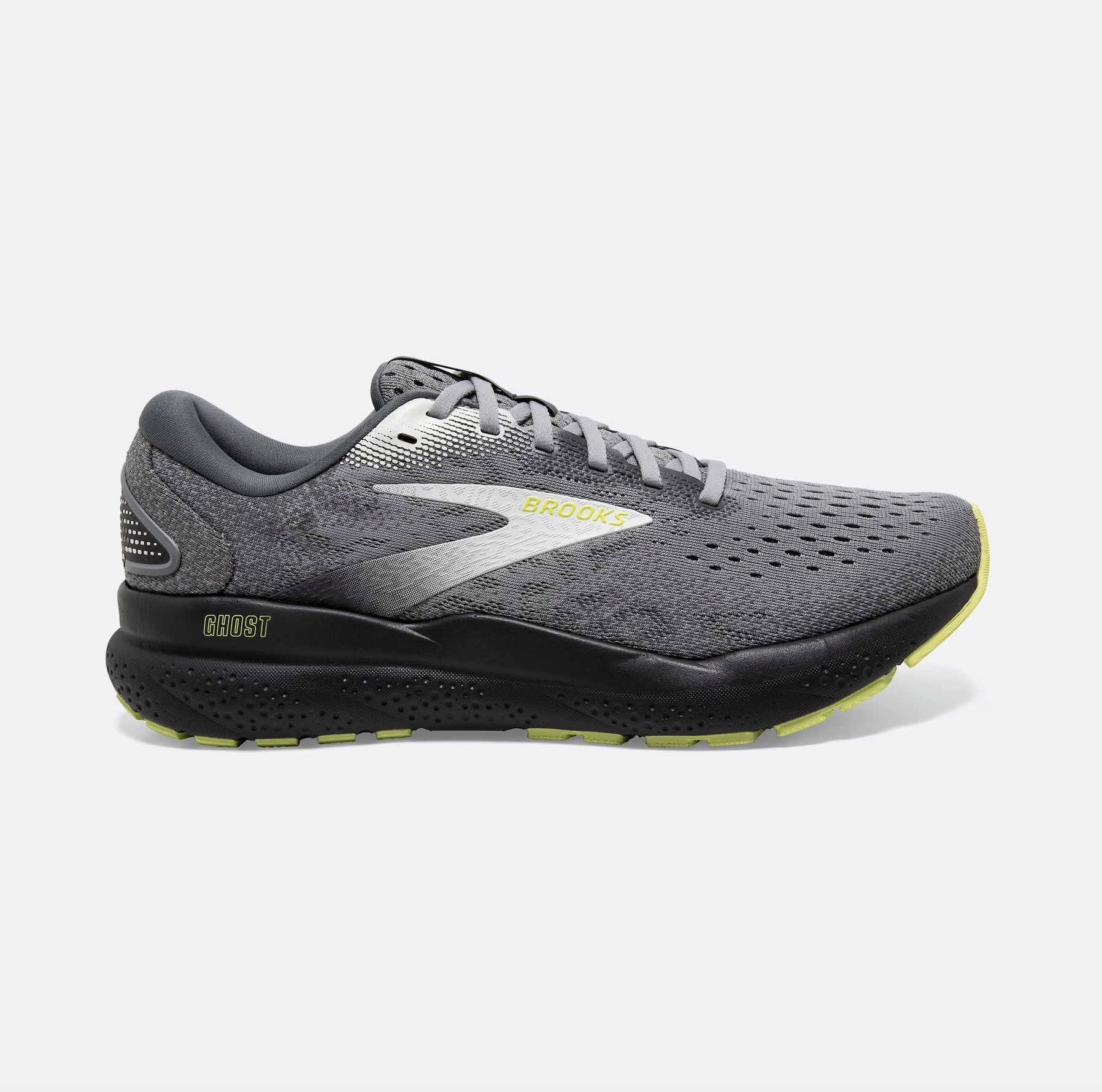 Plantar Fasciitis Running Shoe Brooks Mens Ghost 16 Wide - Primer/Grey/Lime (1104182E040)