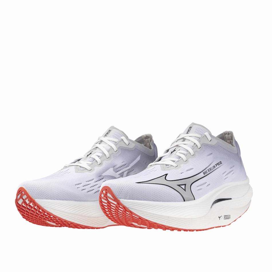 Running Shoes Steel Toe Mizuno Women's Wave Rebellion Pro 2 Running Shoes in White/Harbor Mist/Cayenne SS24