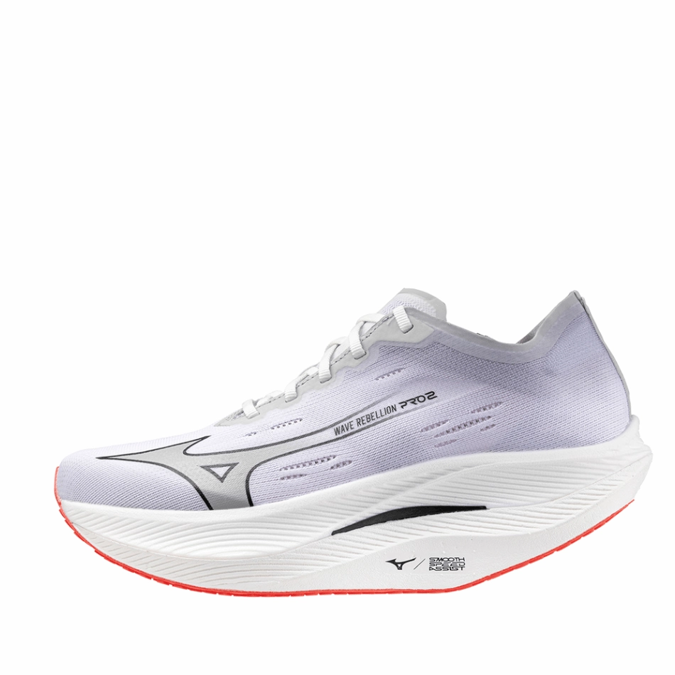 Mizuno Women's Wave Rebellion Pro 2 Running Shoes in White/Harbor Mist/Cayenne SS24 Most Comfortable Running Shoes