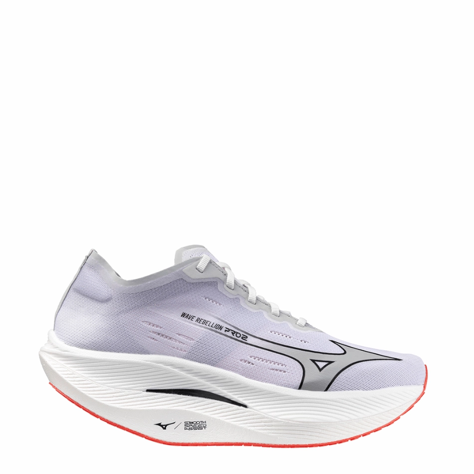 Running Shoes Cheap And Best Mizuno Women's Wave Rebellion Pro 2 Running Shoes in White/Harbor Mist/Cayenne SS24