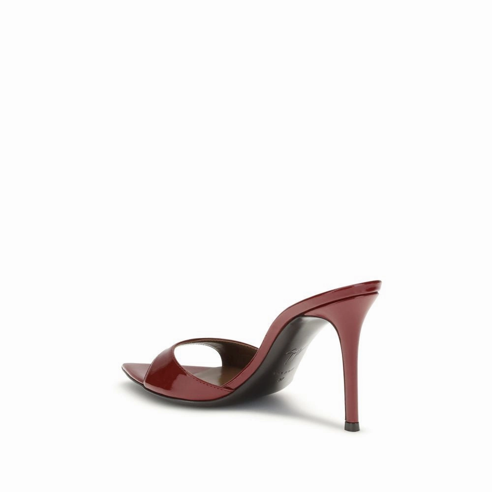 Slide Sandals On Sale Giuseppe Zanotti Bordeaux Leather Stiletto Heel Sandals