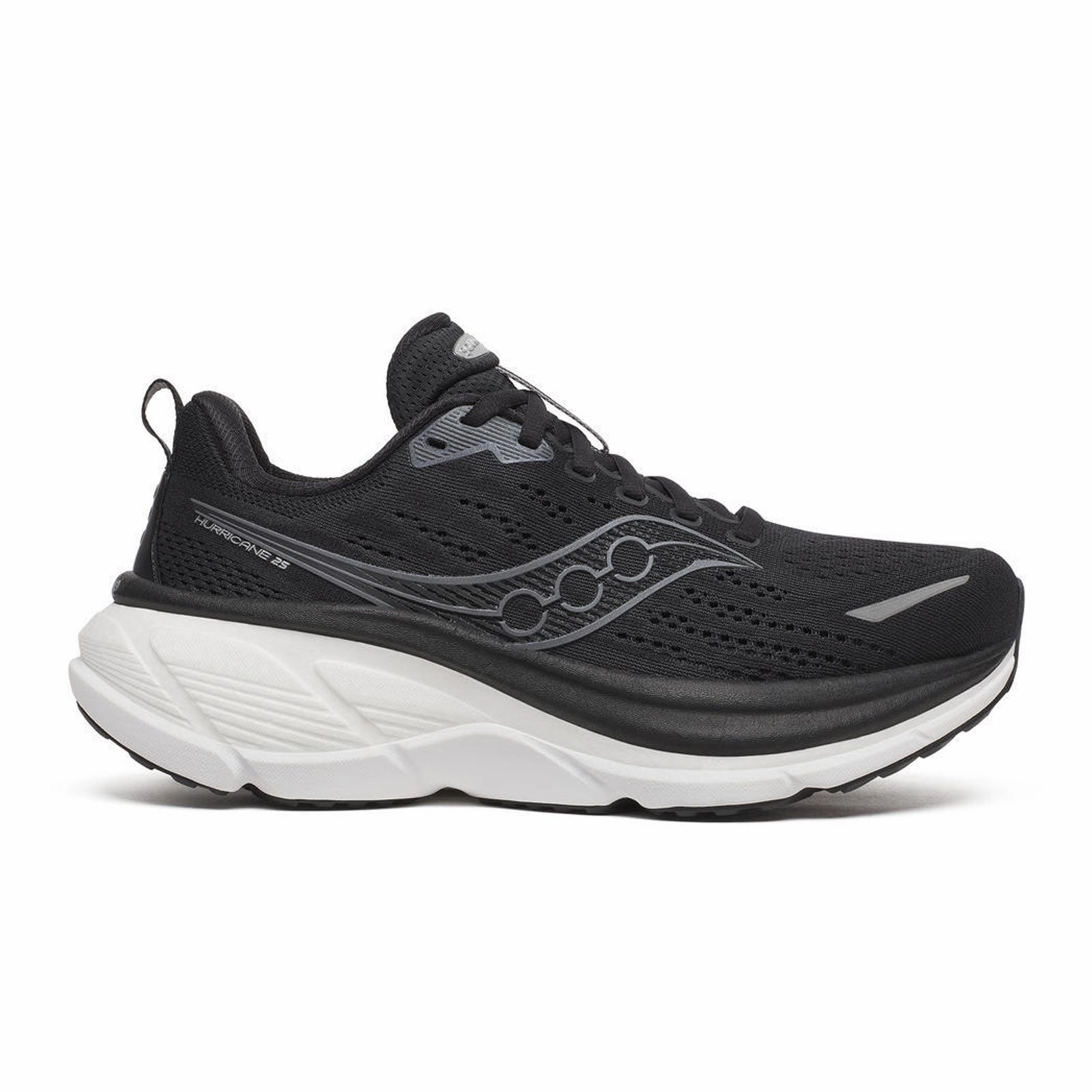 Mileage Of Running Shoes Saucony Hurricane 25 Running Shoe (Women) - Black/White