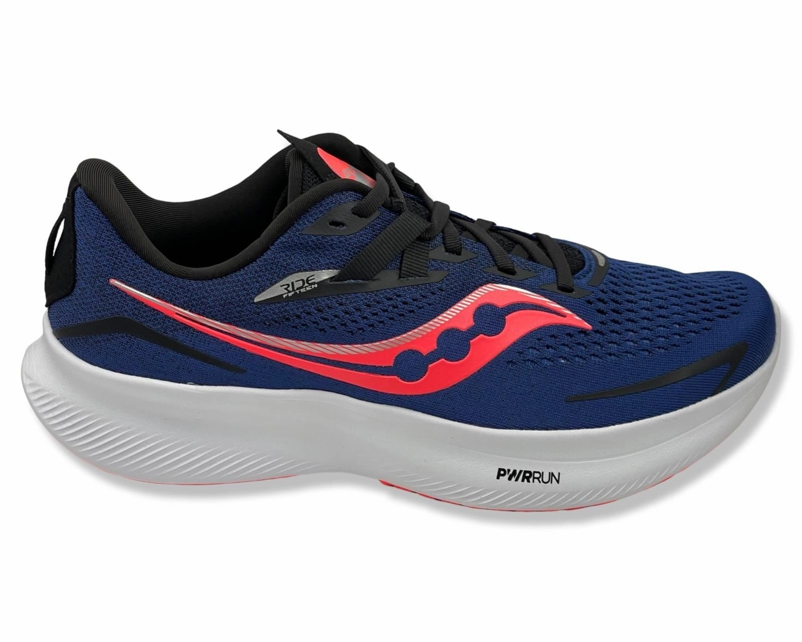 SAUCONY Ride 15 Wide 2E Running Shoes In Blue For Men's Best Shoes For Weightlifting And Running