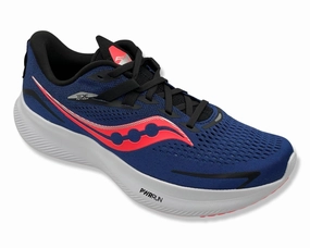 Saucony Running Shoes SAUCONY Ride 15 Wide 2E Running Shoes In Blue For Men's