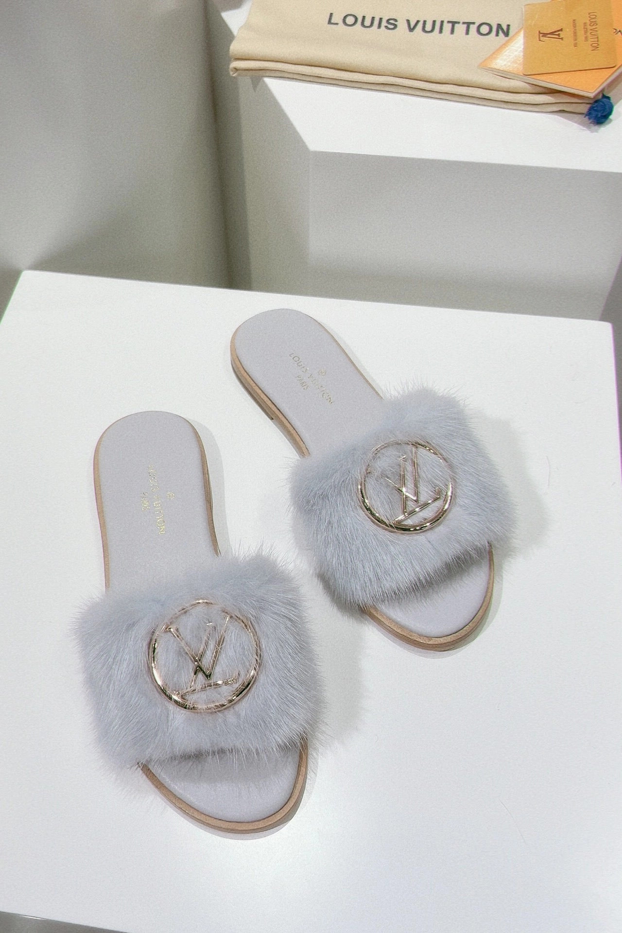 SE1173 LB Mink Fur Flat Mule / Size5-12 Smart Casual Flat Shoes