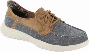 Casual Sneaker Shoes Skechers Women's Hands Free Slip-ins On-The-go Flex-Coastal Sky Boat Shoe