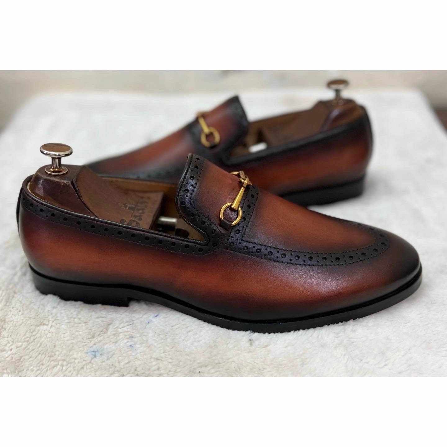 Semi Brogue Horsebit Loafers Tan Loafers Tassel