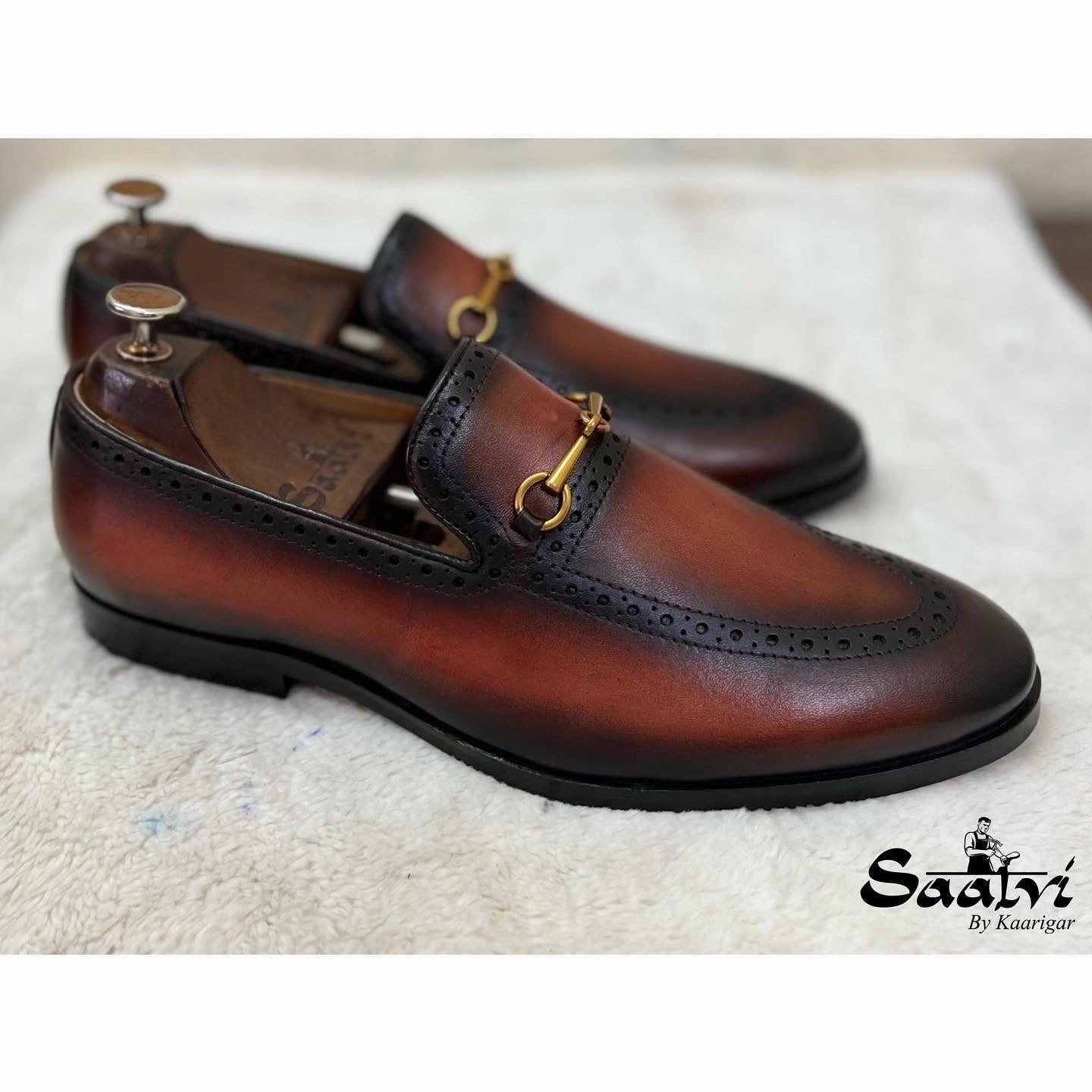Semi Brogue Horsebit Loafers Tan Tassel Chunky Loafers