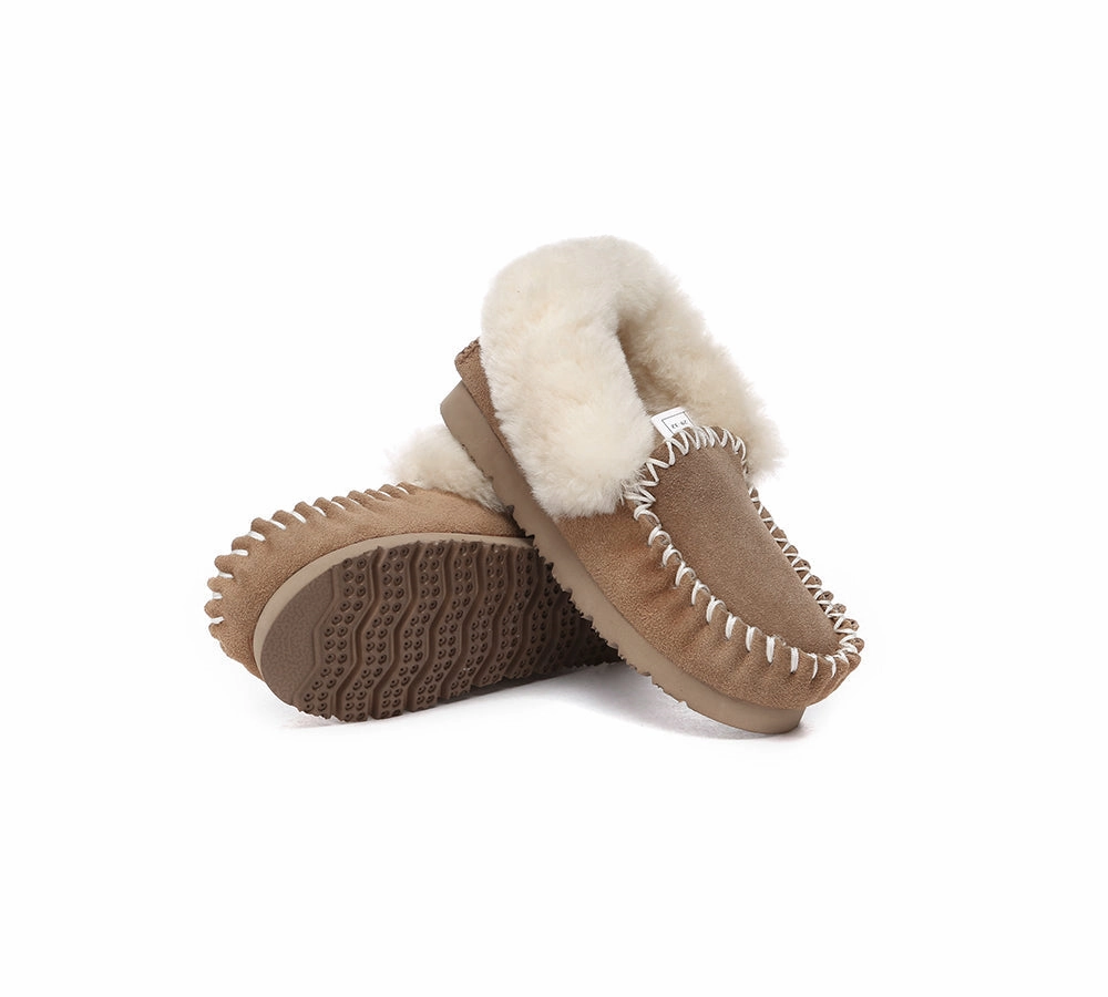 Russian Pointe Slippers AUSTRALIAN SHEPHERD UGG Slippers Kids Sheepskin Wool Ankle Popo Moccasin