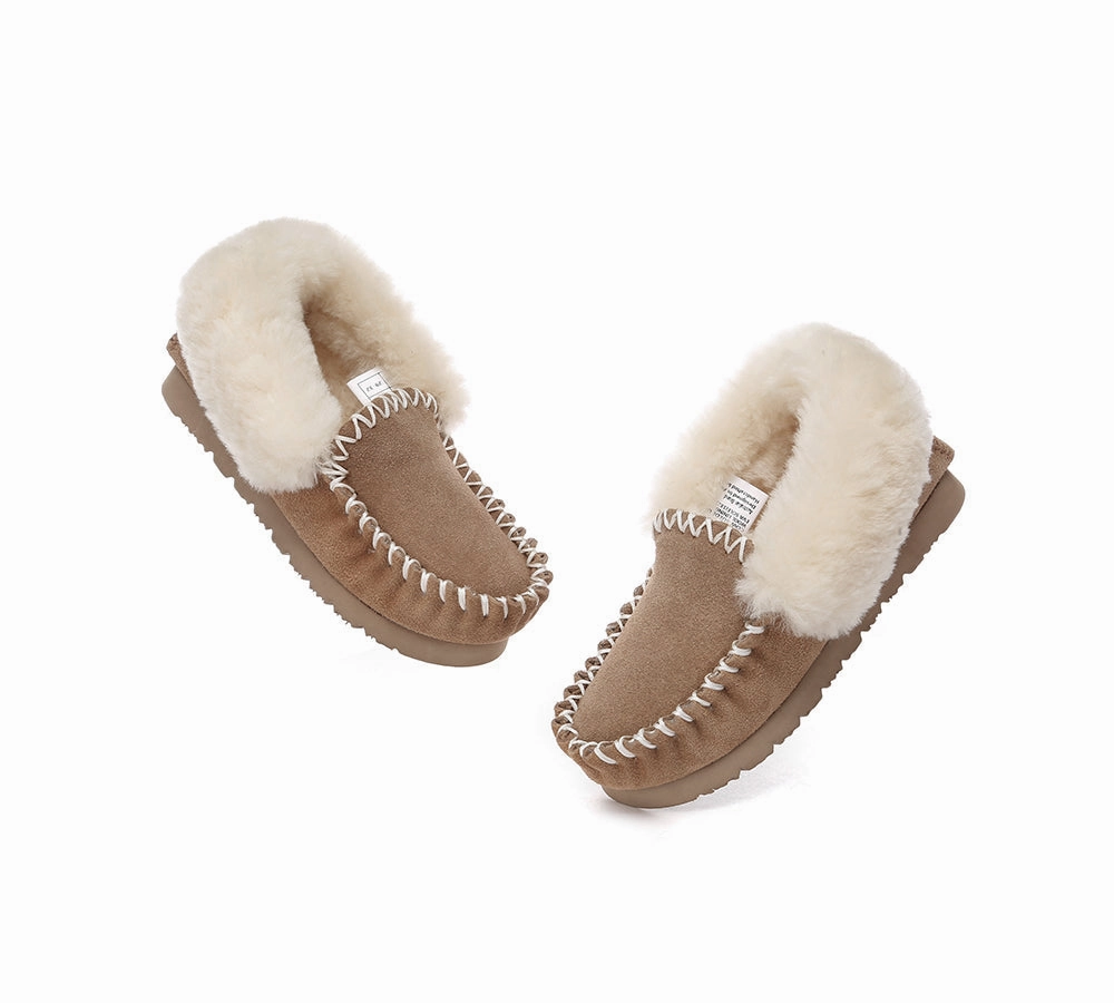 Hanohano Slippers AUSTRALIAN SHEPHERD UGG Slippers Kids Sheepskin Wool Ankle Popo Moccasin