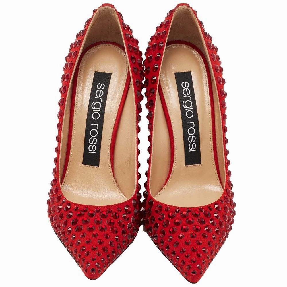 Great Affordable Running Shoes Sergio Rossi Red Calfskin Women Pump