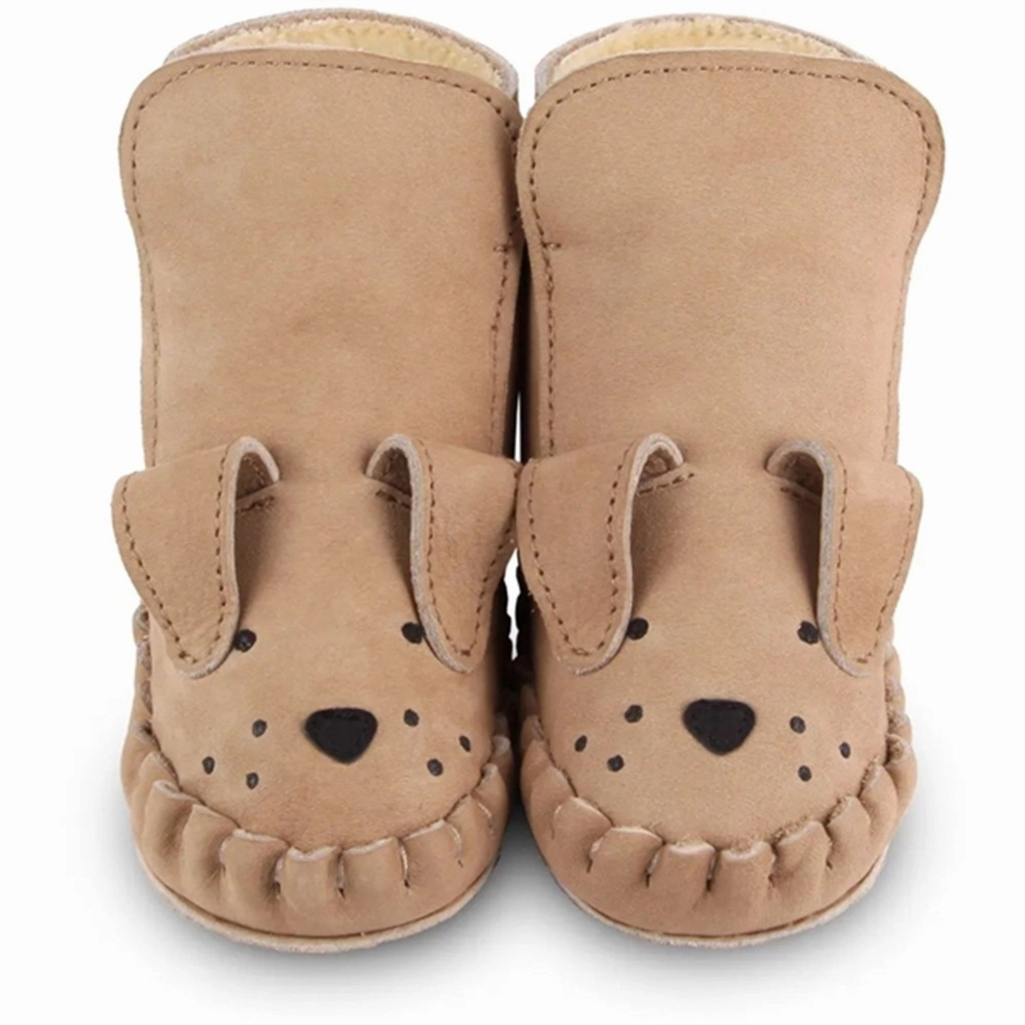 Donsje Baby Kapi Classic Lining Dog Truffle Nubuck Mario Slippers