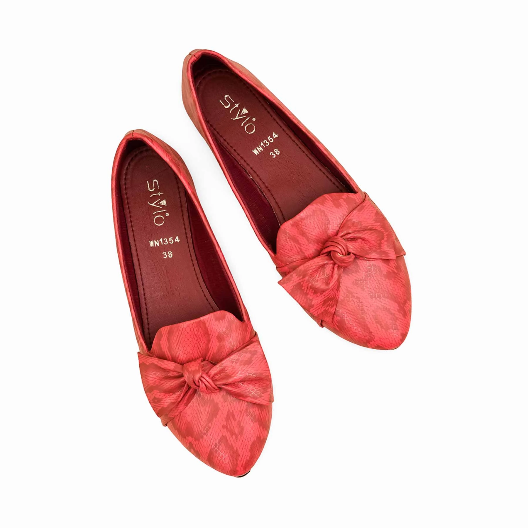 Red Pumps For Ladies WN1354 Shoes Heels To Flats
