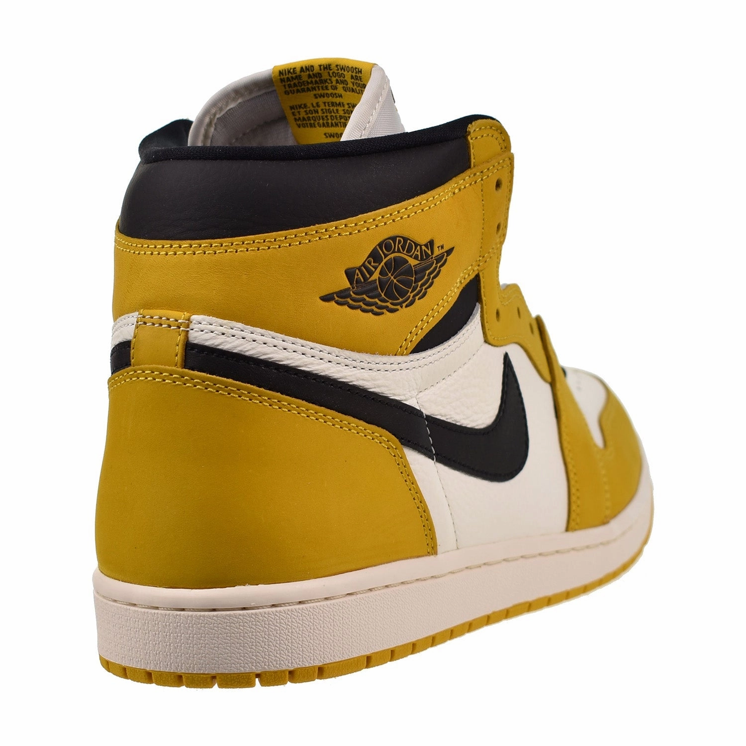 Air Jordan 1 High OG Men's Shoes Yellow Ochre-Black-Sail Casual Slip On Shoes Uk