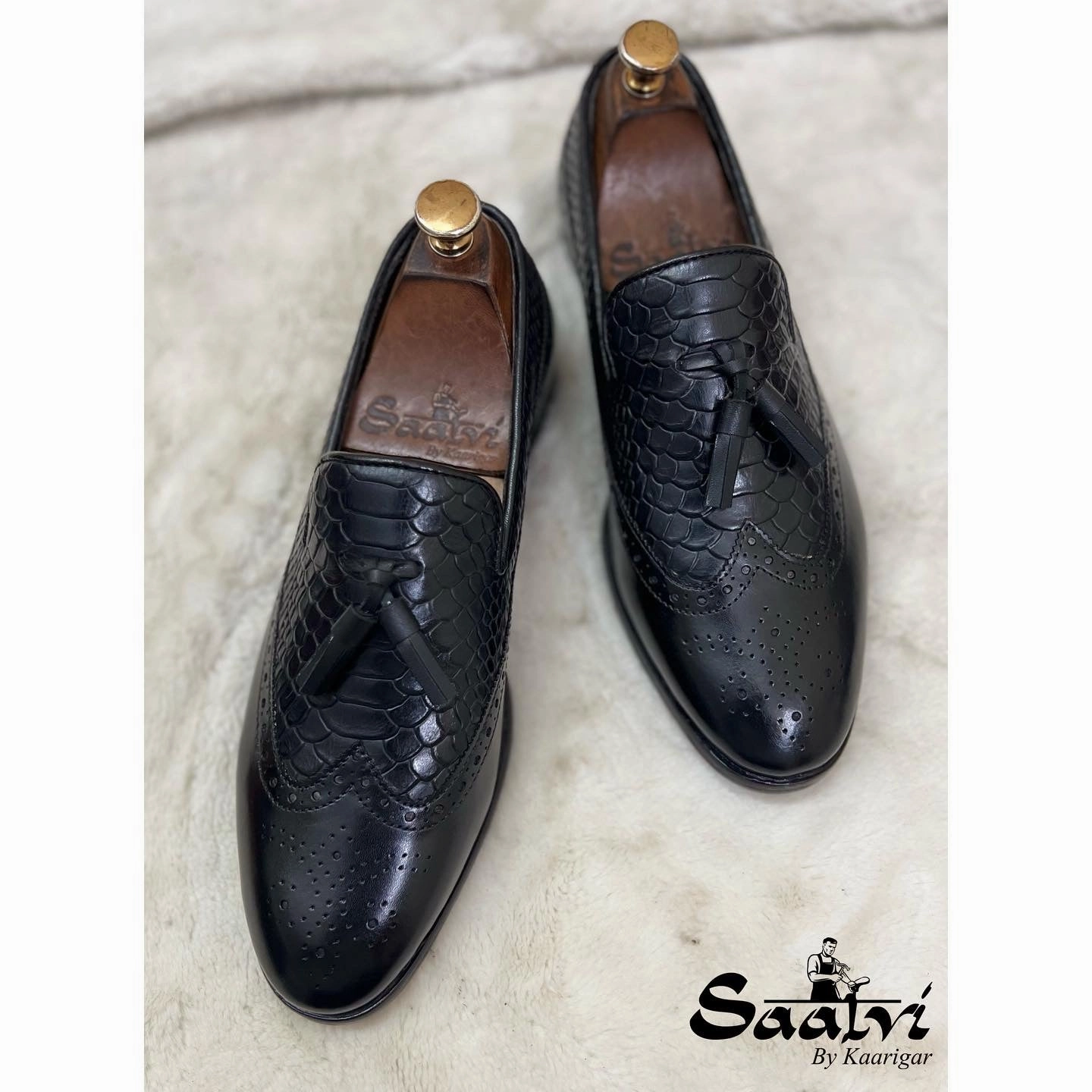 Miu Miu Suede Loafers Twin Texture Wingcap Loafers Black