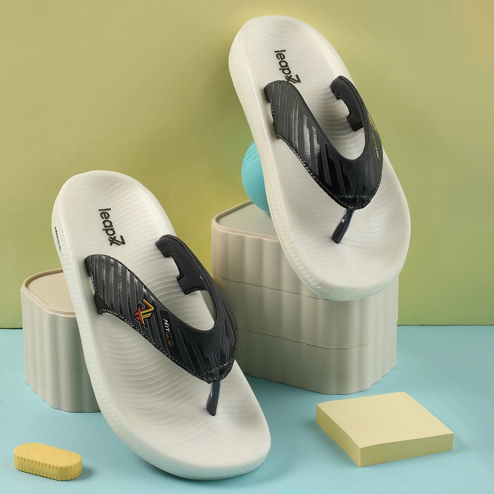 Metallic Slides Leap7x Grey Casual Flip Flop For Men NITWALK-1 By Liberty
