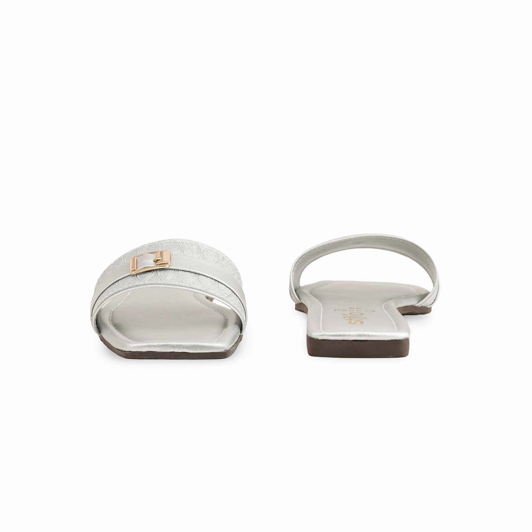 Silver Casual Slipper CL2020 Closed Toe Slide Sandals