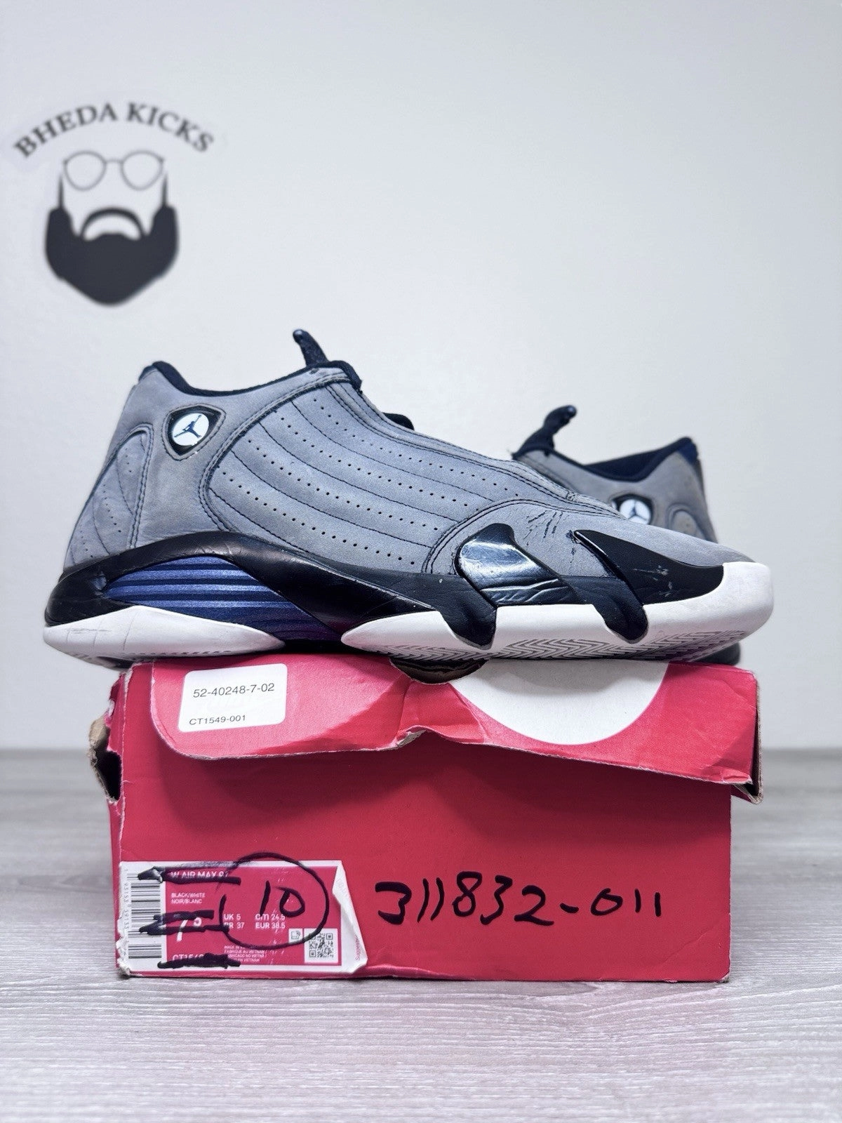 Minimalist Asics Running Shoes Size 10 - Nike Air Jordan 14 Retro Graphite Navy 311832-011 2011 Preowned