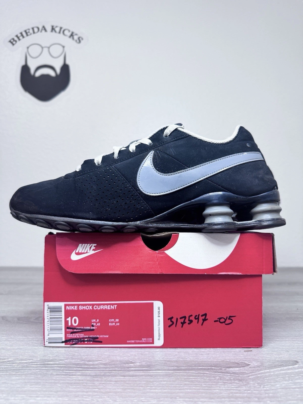Size 10 - Nike Shox Deliver 317547-015 Black Grey Running Shoes Sneaker Rare Asics Conviction X Cross-trainer Shoe