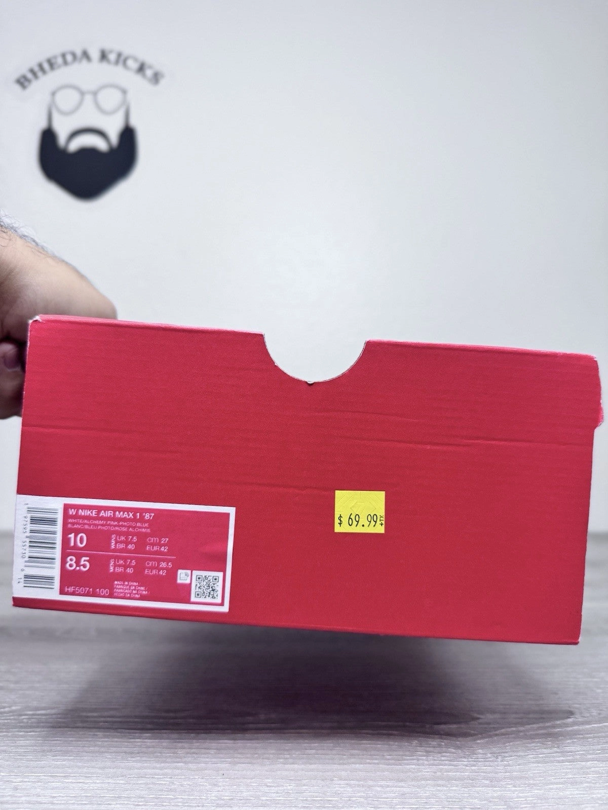 Size 10W/8.5M Nike Air Max 1 '87 Easter Multicolor Alchemy Pink Blue HF5071-100 Asics Gel-kayano Trainer Shoes