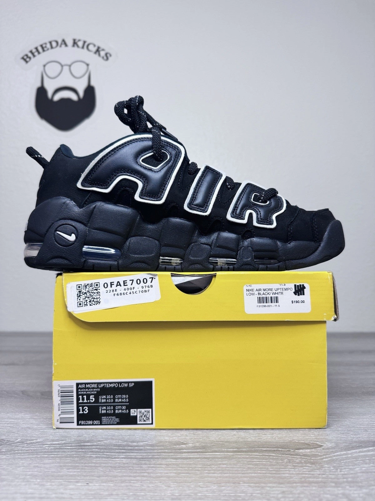 Asics Gel Resolution 7 Tennis Shoe Size 11.5 - Nike AMBUSH x Air More Uptempo Low Black FB1299-001 Preowned