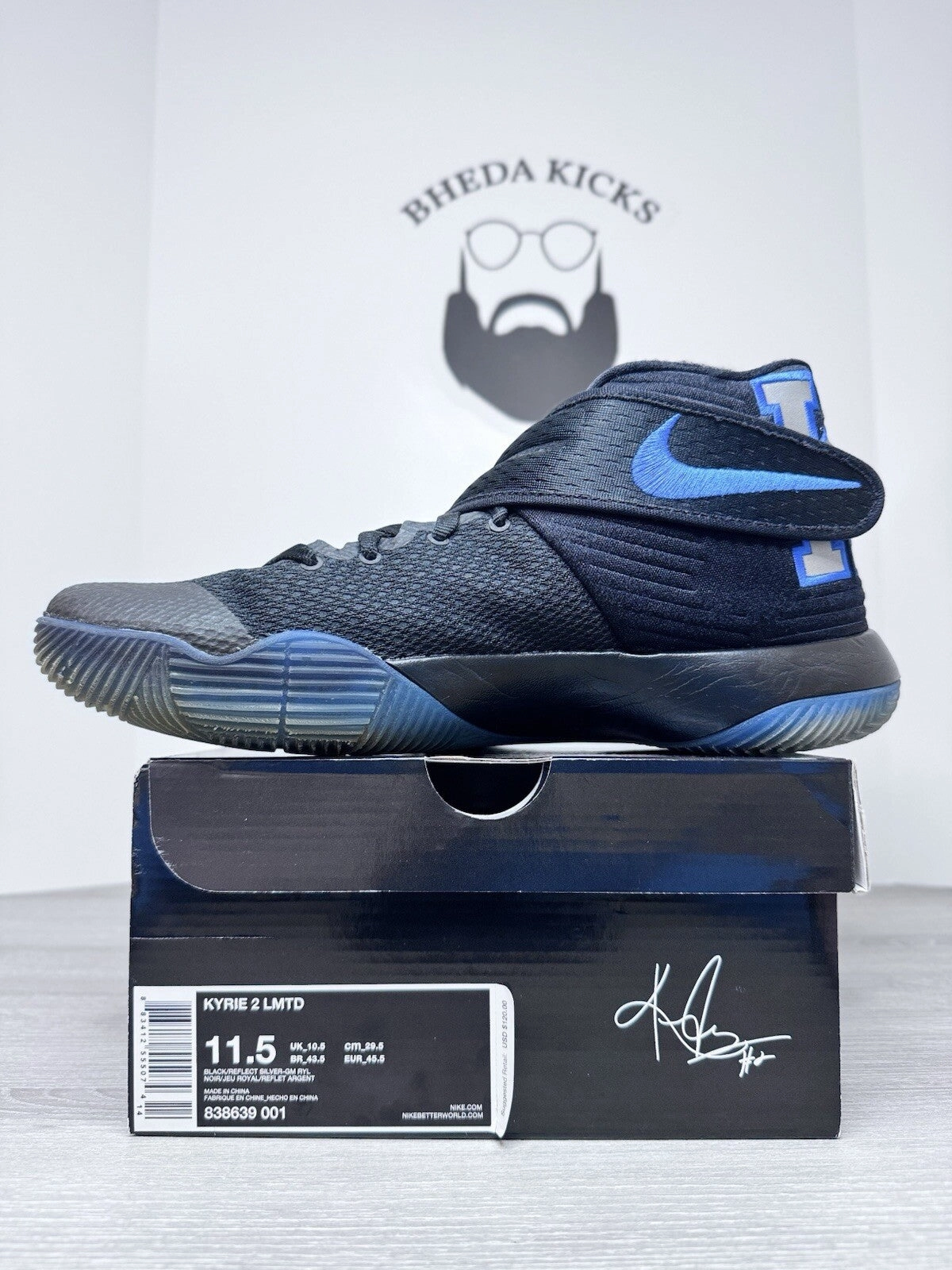 Size 11.5 - Nike Kyrie 2 Duke 838639-001 Blue Devils Limited Preowned Og Asics P1 Wrestling Shoes