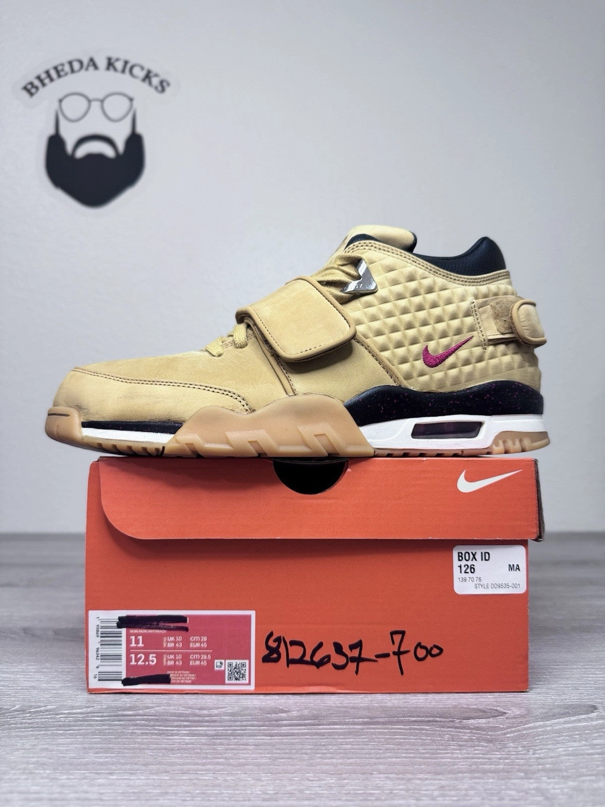 Size 11 - Nike Air Trainer V Cruz Wheat 2015 812637-700 Preowned Authentic Asics Best Selling Shoes