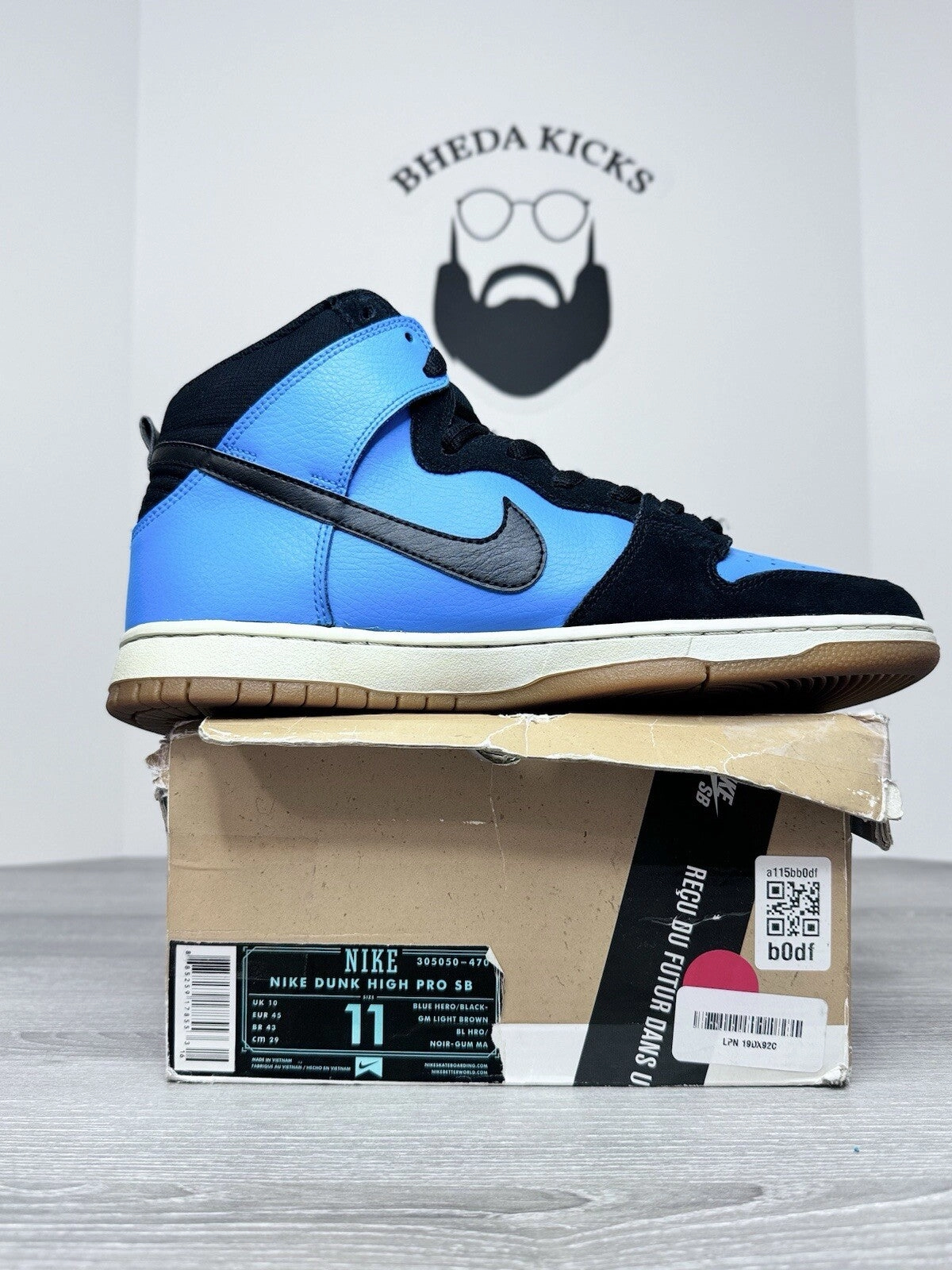 Size 11 - Nike SB Dunk High Pro Blue Hero (305050-470) Shoes Rare Og Asics Gel Kayano 29 Running Shoes