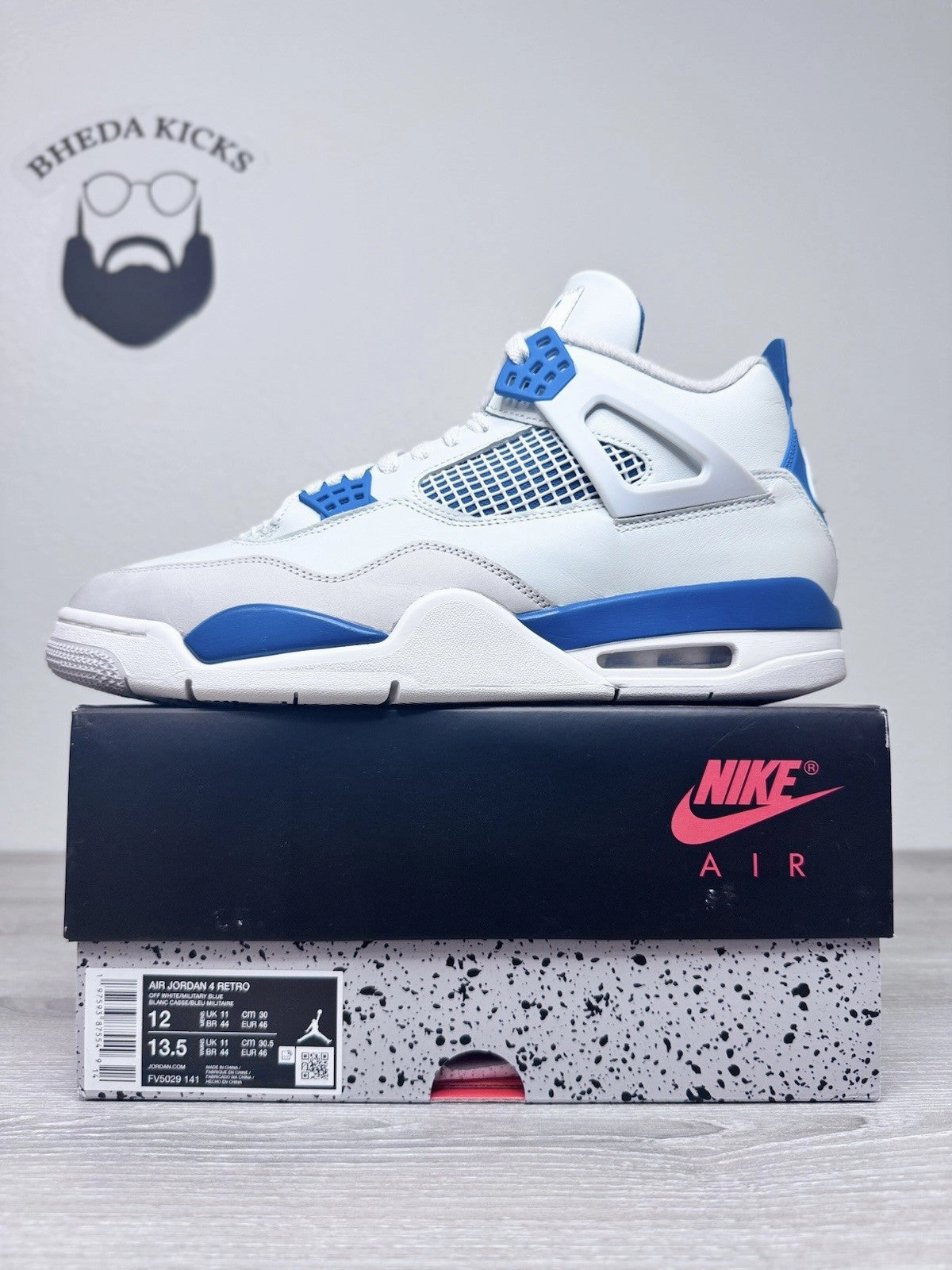 Asics Shoes Company Details Size 12 - Nike Air Jordan 4 Retro Shoes Preowned Military Blue FV5029-141