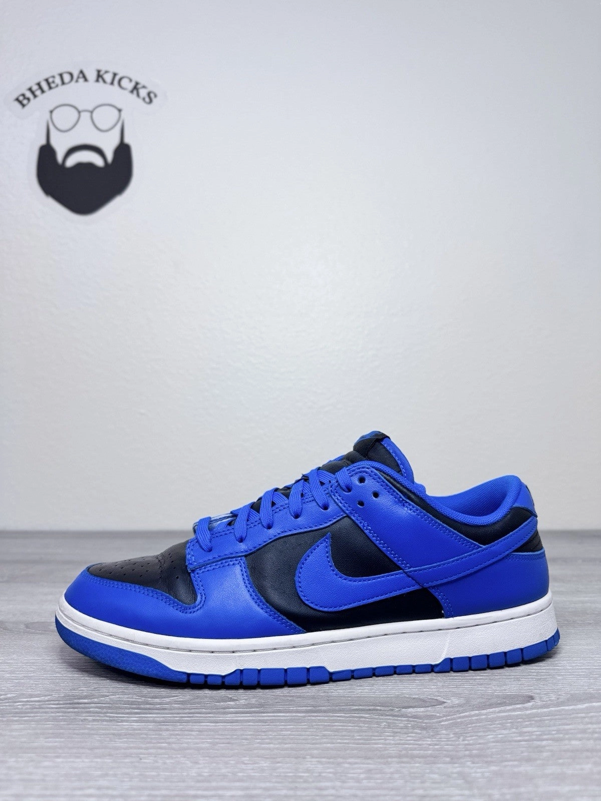 Size 12 - Nike Dunk Low Hyper Cobalt DD1391-001 Duke Black Blue Preowned Asics Running Shoes Road