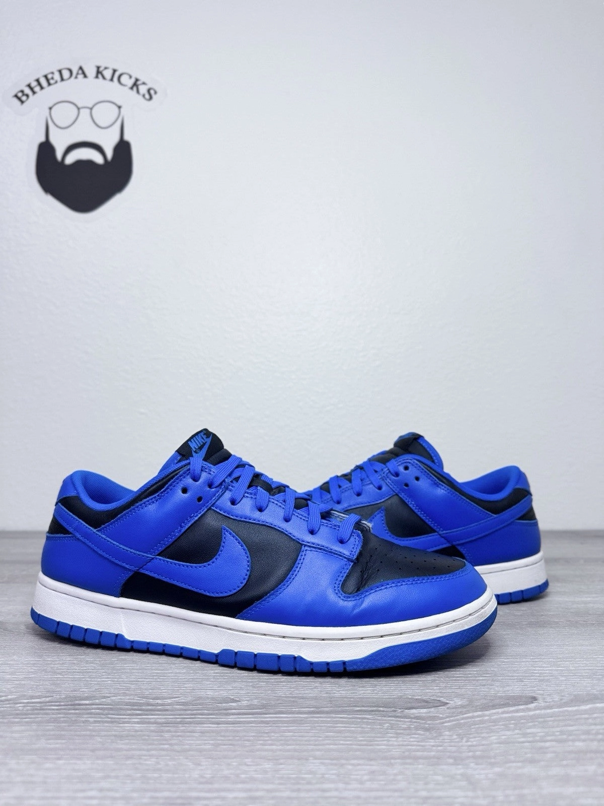 Asics Wide Running Shoes Size 12 - Nike Dunk Low Hyper Cobalt DD1391-001 Duke Black Blue Preowned