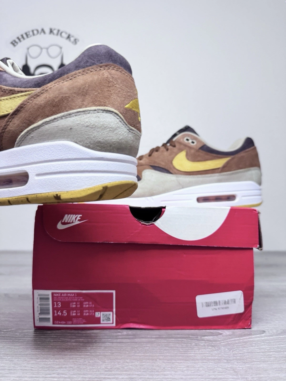 Size 13 - Nike Air Max 1 Premium Ugly Duckling  Pecan 2022 Duck DZ0482-200 Asics Gel-contend 4 Running Shoe
