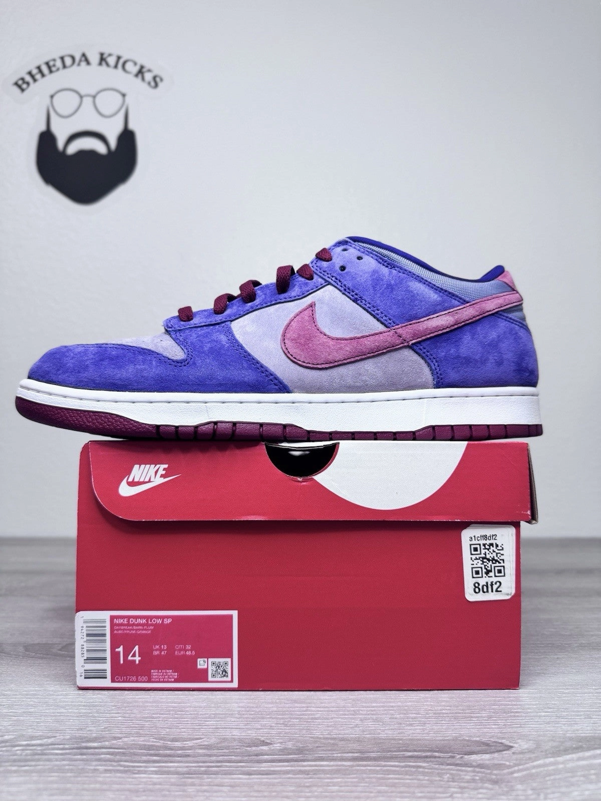 Size 14 - Nike Dunk Low Retro Vol.1 SP Plum CU1726-500 Worn Once Asics Gt 1000 7 Running Shoe