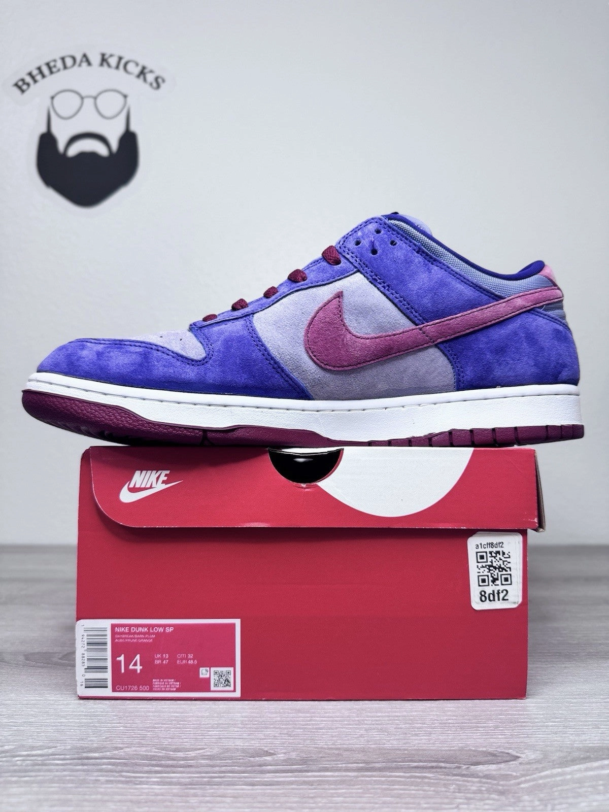 Size 14 - Nike Dunk Low Retro Vol.1 SP Plum CU1726-500 Worn Once Asics Warm Shoes