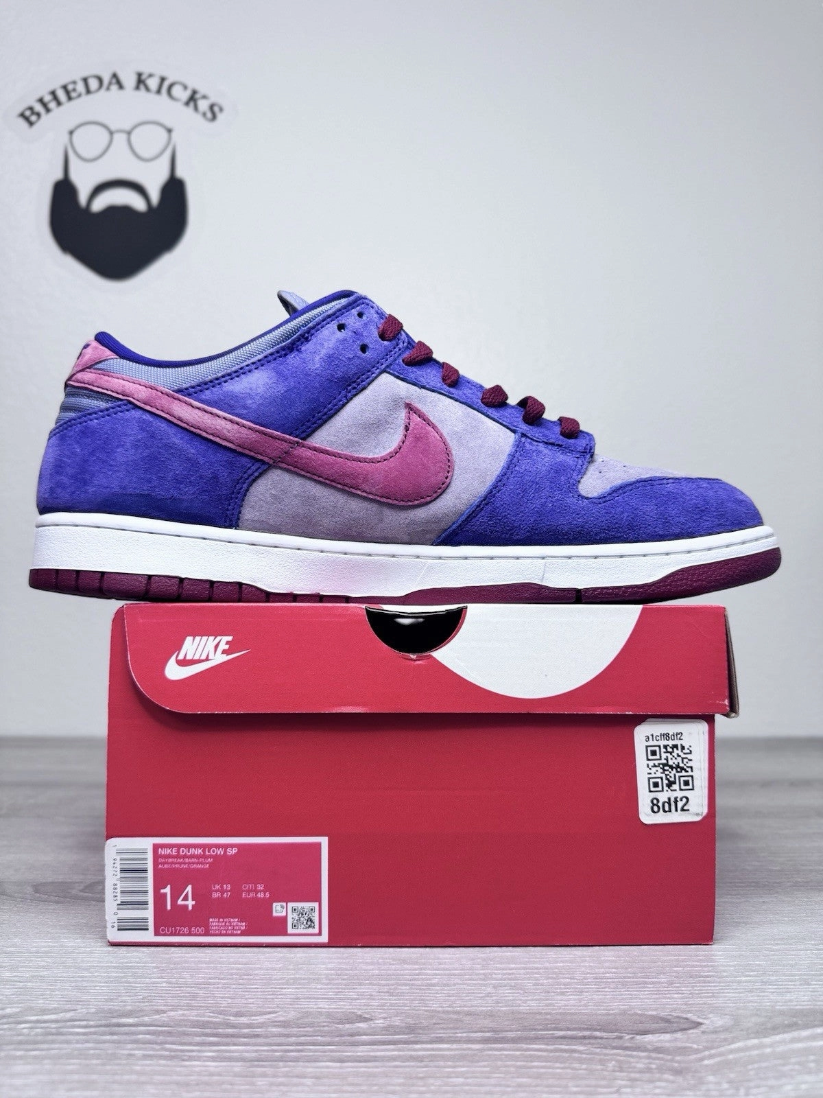 Asics Squash Shoes Size 14 - Nike Dunk Low Retro Vol.1 SP Plum CU1726-500 Worn Once