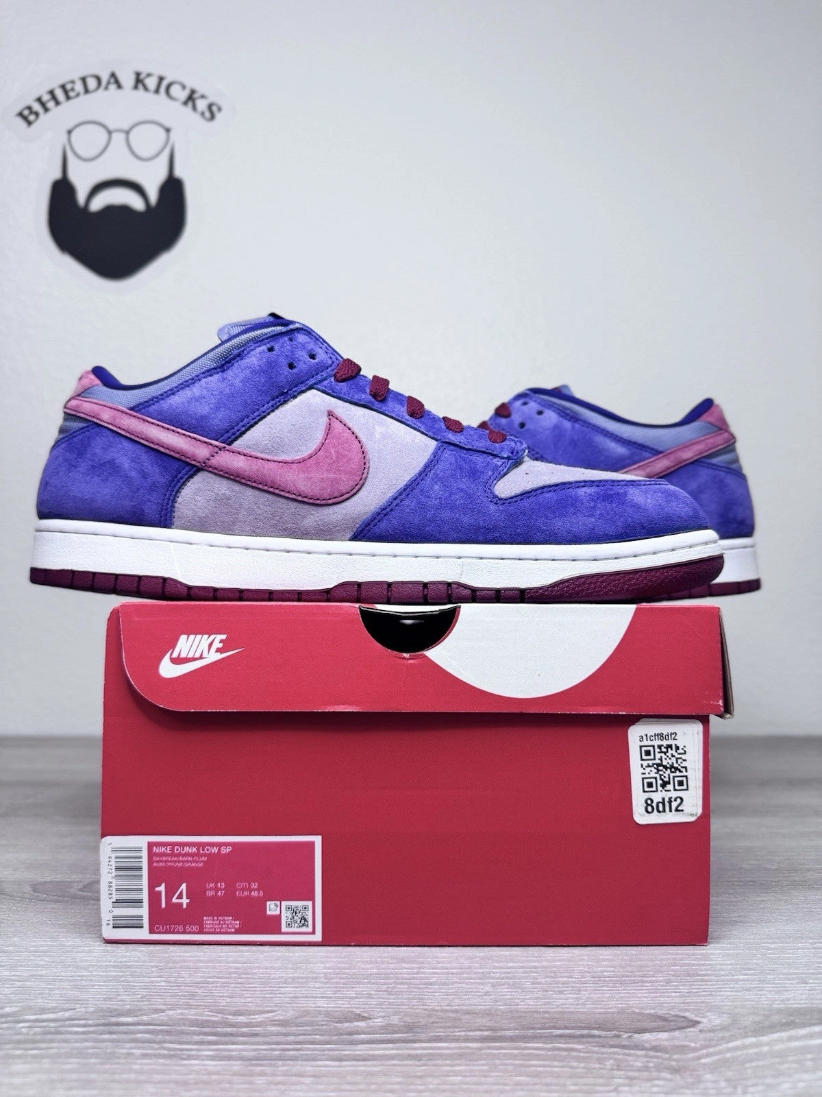 Size 14 - Nike Dunk Low Retro Vol.1 SP Plum CU1726-500 Worn Once Asics Shoes Rotation
