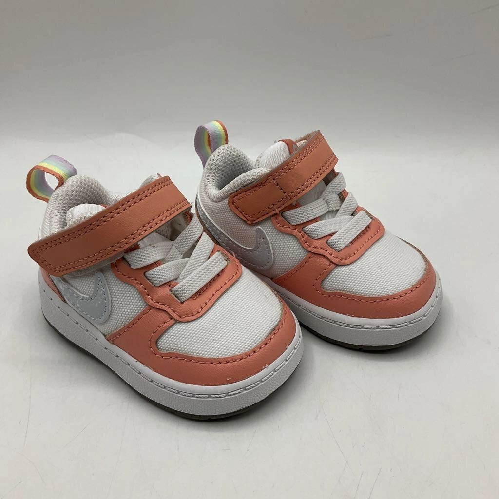 Size 2: Nike Pink/White Velcro Strap Sneakers Asics Ahar Shoes