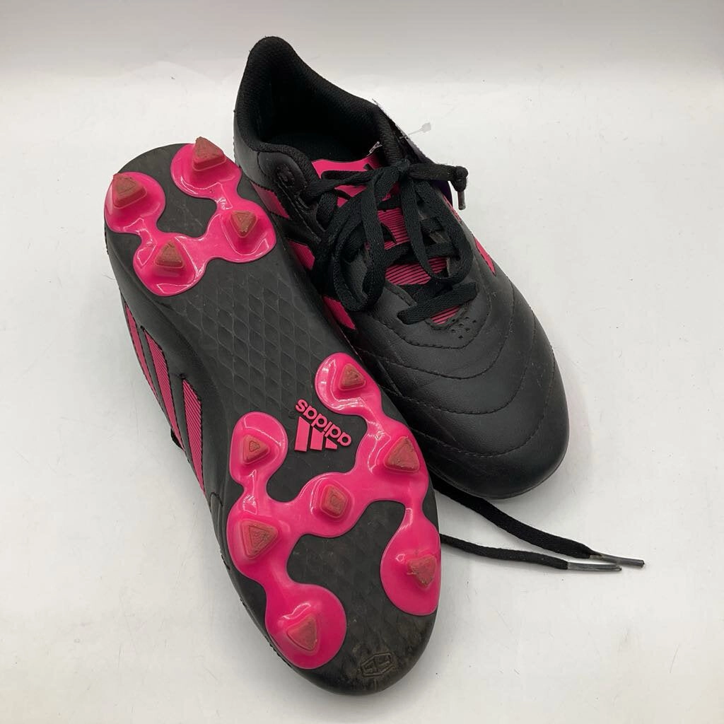 Size 3Y: Adidas Black/Pink Lace-Up Soccer Cleats Adidas X Samba Pony Leopard Shoes