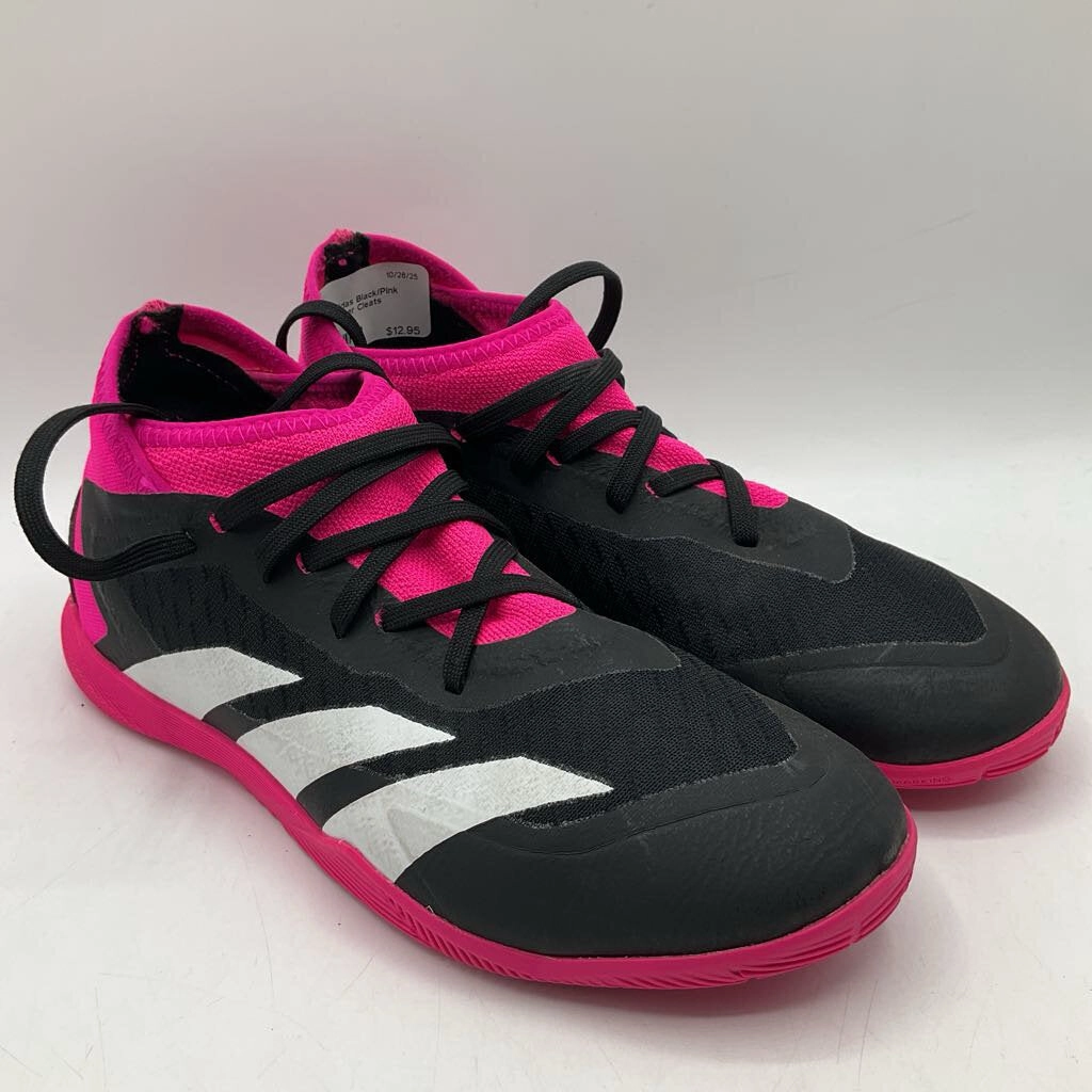 Adidas Old School Shoes Size 4Y: Adidas Black/Pink Lace-Up Soccer Cleats