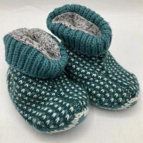 Size 6-12m: Bombas Green/Blue Gripper Slippers Premium Ultra Comfort Sole Slippers