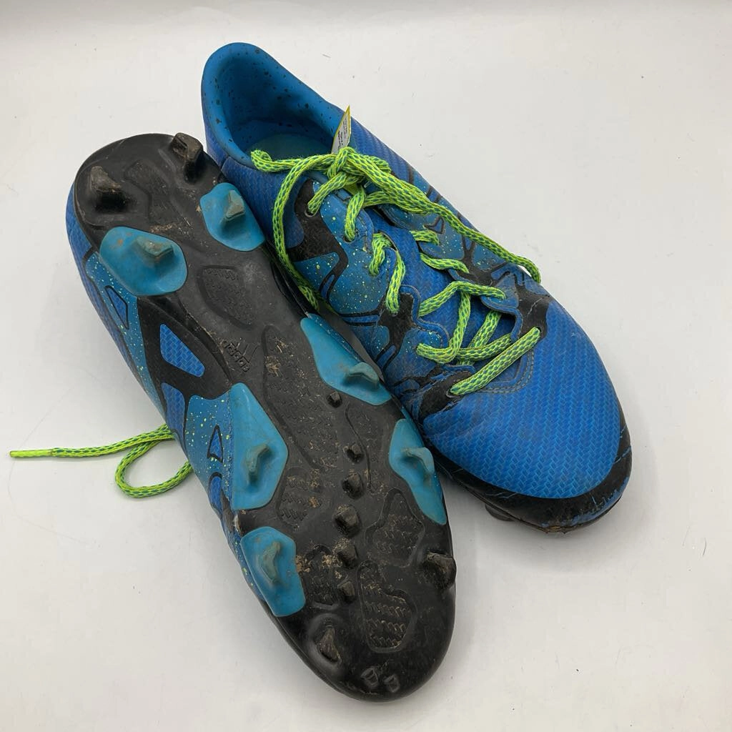 Size 6.5Y: Adidas Blue/Green Lace-Up Soccer Cleats Adidas By Jeremy Scott Shoes