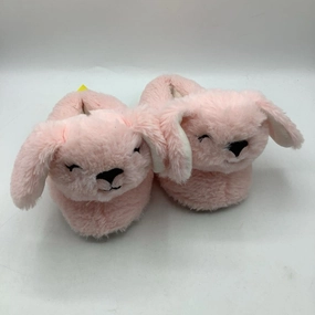 Size 7-7.5: Iupilu Pink Dog Plush Slippers Genie Slippers
